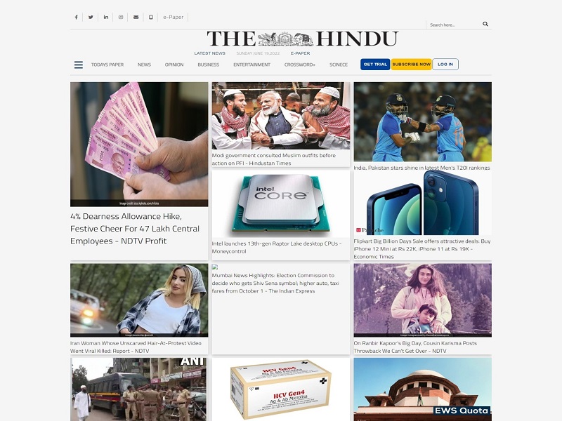 THE HINDU NEWSPAPPER Portfolio